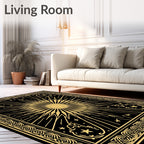 Golden Sunburst With Celestial Accents Rug
