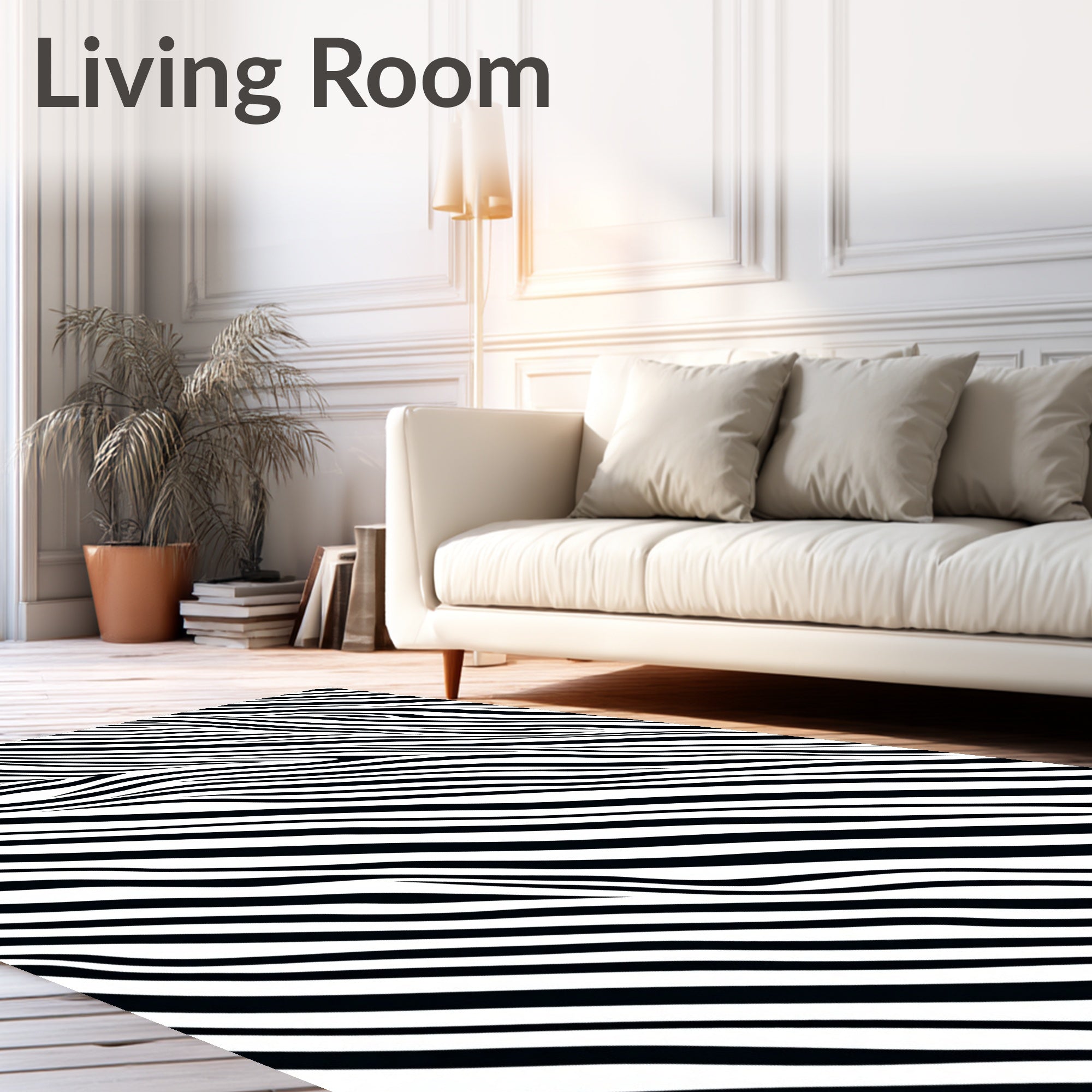 Bold Black and White Zebra Stripes Rug