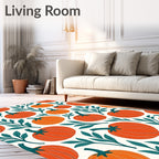 Harvest Orange Pumpkin Leaf Medley Rug