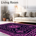 Hot Pink Geometric Mandalas Symbols Rug