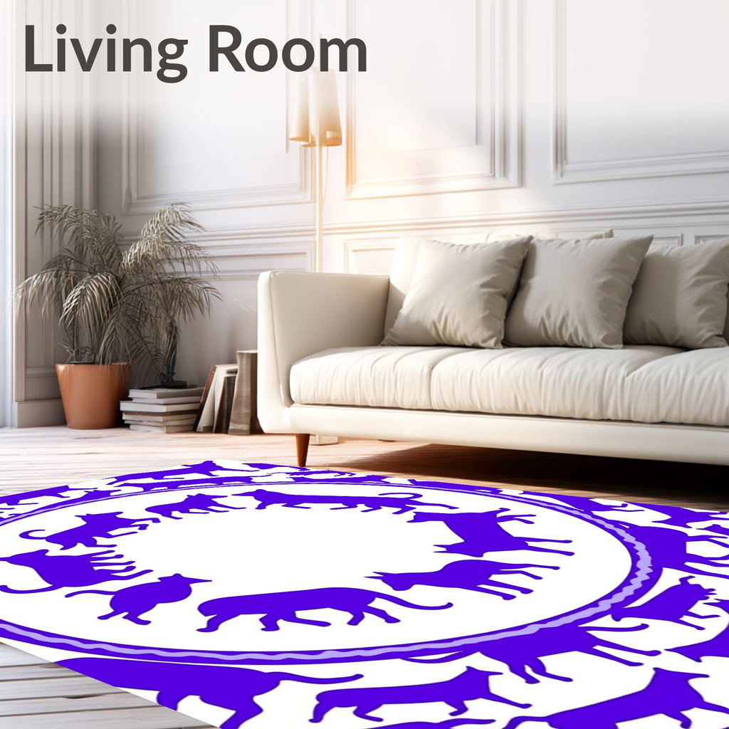 Vibrant Purple Canine Circle Rug