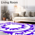 Vibrant Purple Canine Circle Rug