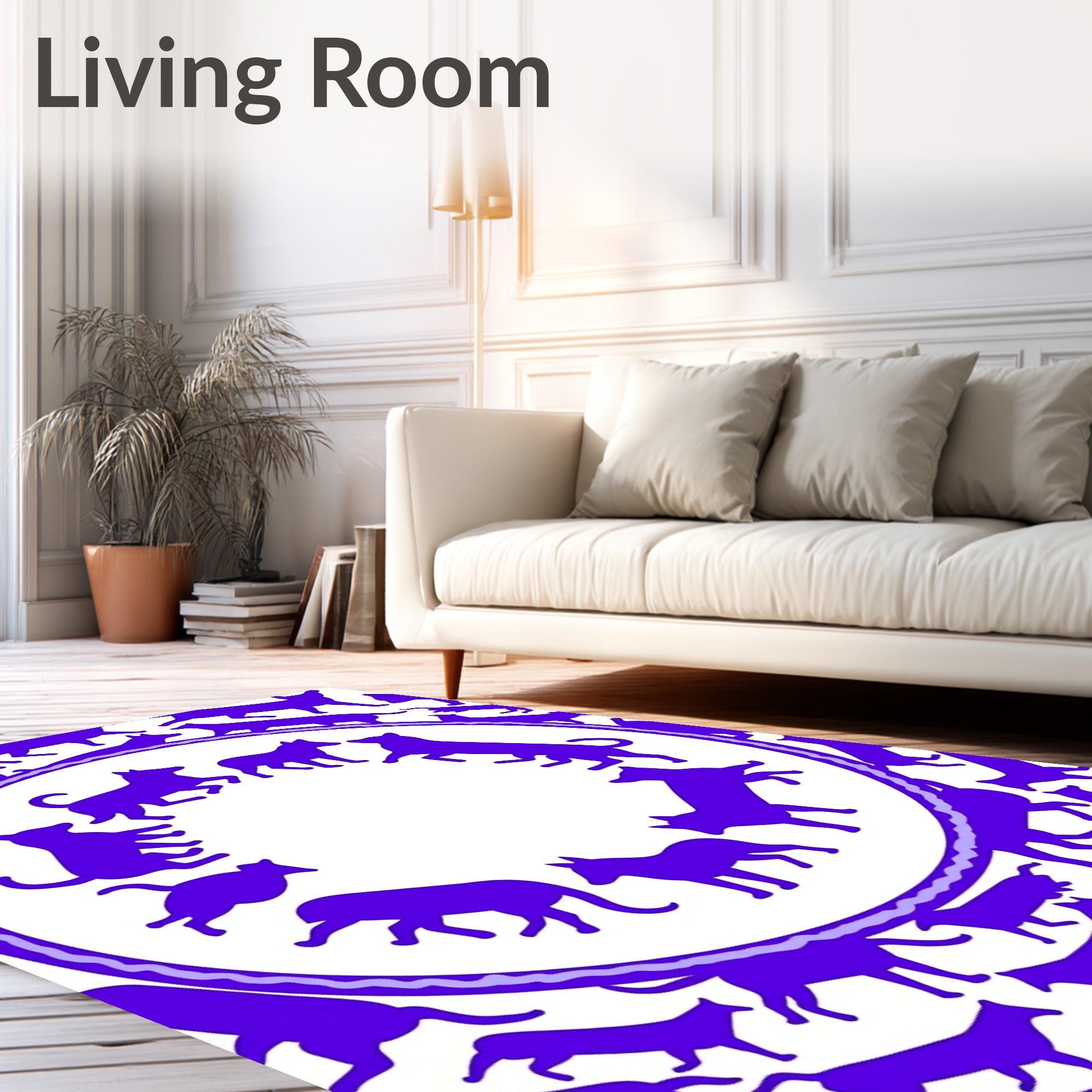 Vibrant Purple Canine Circle Rug