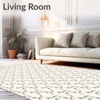 Monochromatic Contemporary Interlocking Figures Rug