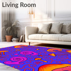 Psychedelic Mushroom Swirl Violet Rug