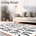Classic Alphabet Inlaid Bold Typography Rug