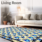 Blue Floral Arch Motif Rug