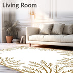 Golden Branch Corner Border Rug