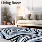 Monochromatic Swirl Fluid Abstract Rug