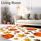 Autumn Pumpkin Maple Leaf Scatter Rug