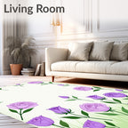 Lavender Garden Rose Border Rug