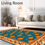 Pumpkin Swirl Border Rug