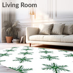Forest Green Snowflake Symmetry Rug