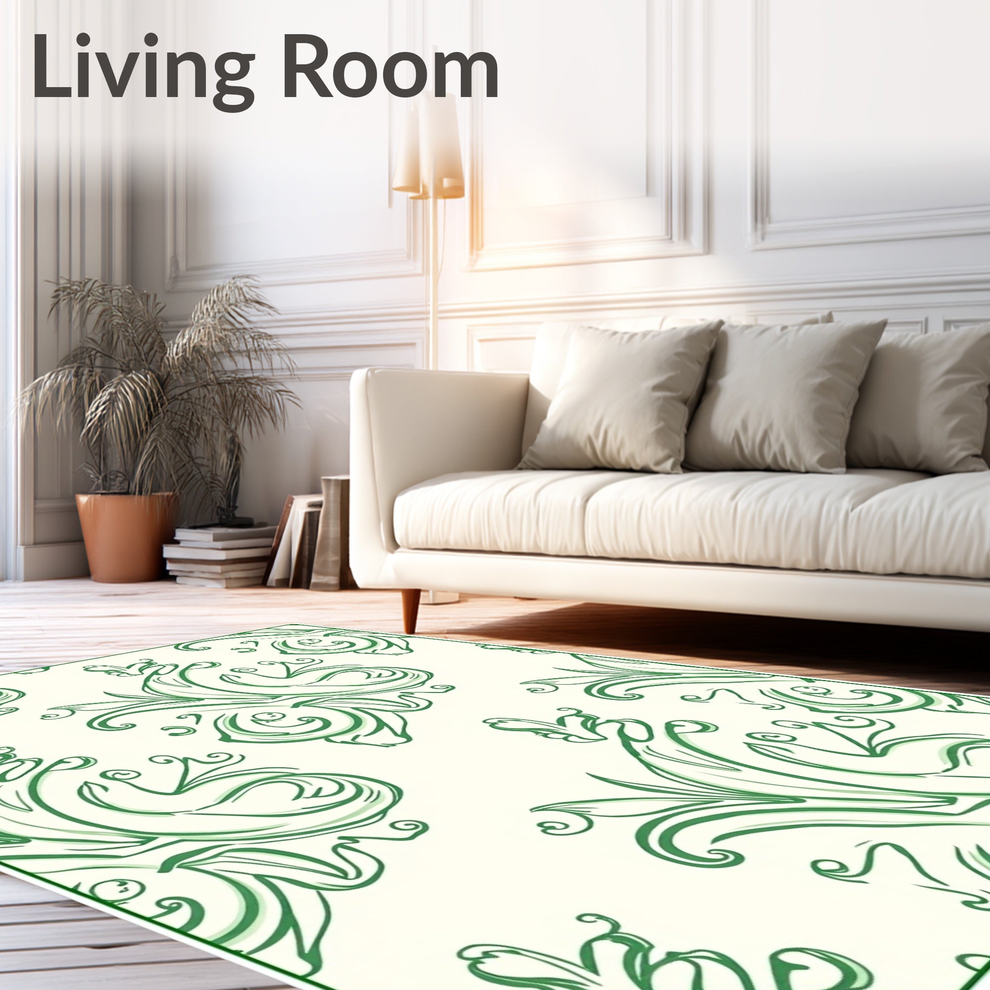 Emerald Green Vintage Flourish Rug