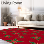 Crimson Red Floral Starburst Rug