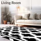 Monochrome Quatrefoil Diamond Lattice Rug