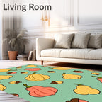 Whimsical Autumn Harvest Pear Squash Rug