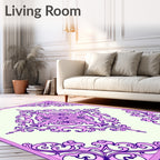Ornate Pink Purple Floral Medallion Rug