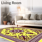 Regal Crimson Floral Medallion Rug