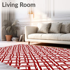 Bold Red Intersecting Lines Rug
