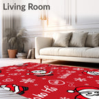 Ho Ho Ho Santa Snowflakes Rug