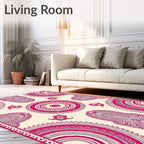 Crimson Mandala Concentric Medallion Rug