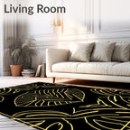 Art Deco Gold Geometric Sunburst Rug