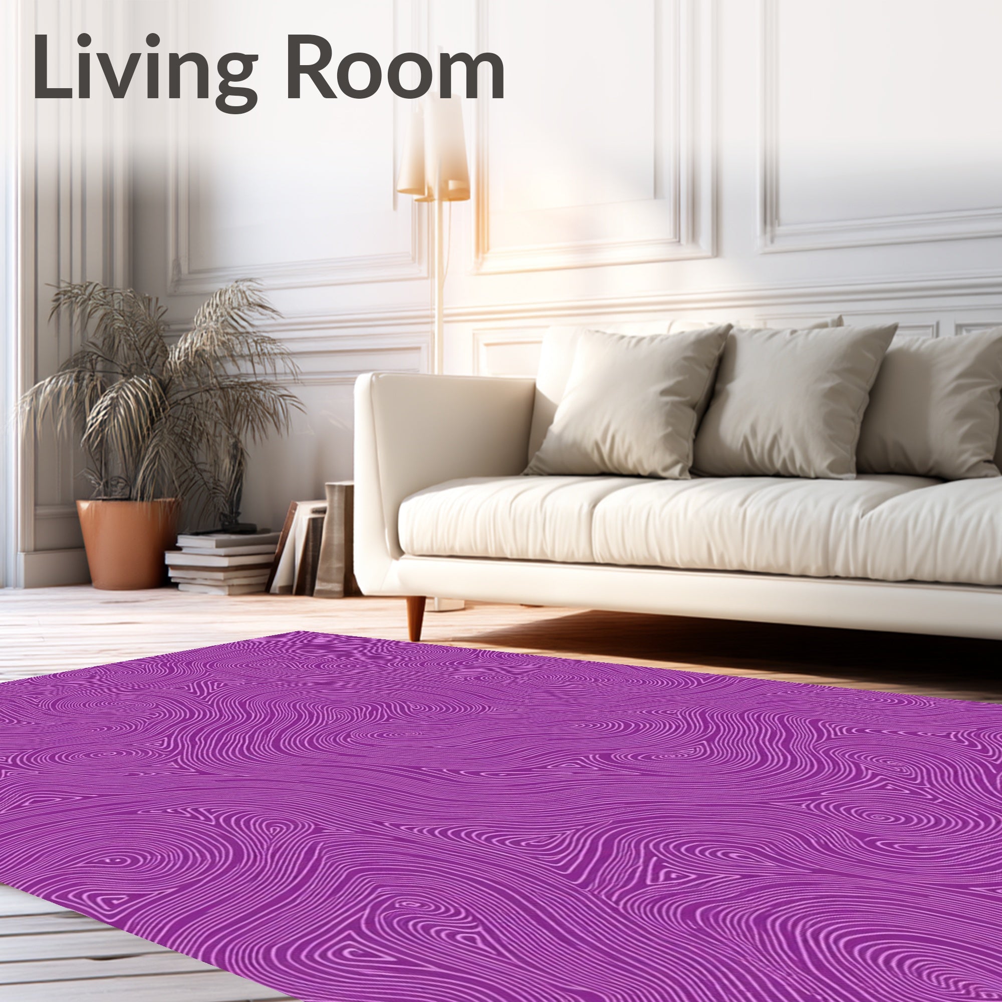 Amethyst Swirl Wave Triangles Rug