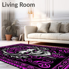 Gothic Pink Skull Tribal Swirl Rug