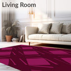 Dark Plum Geometric Diamond Repeat Rug