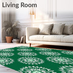 Emerald Starburst Mandala Rug