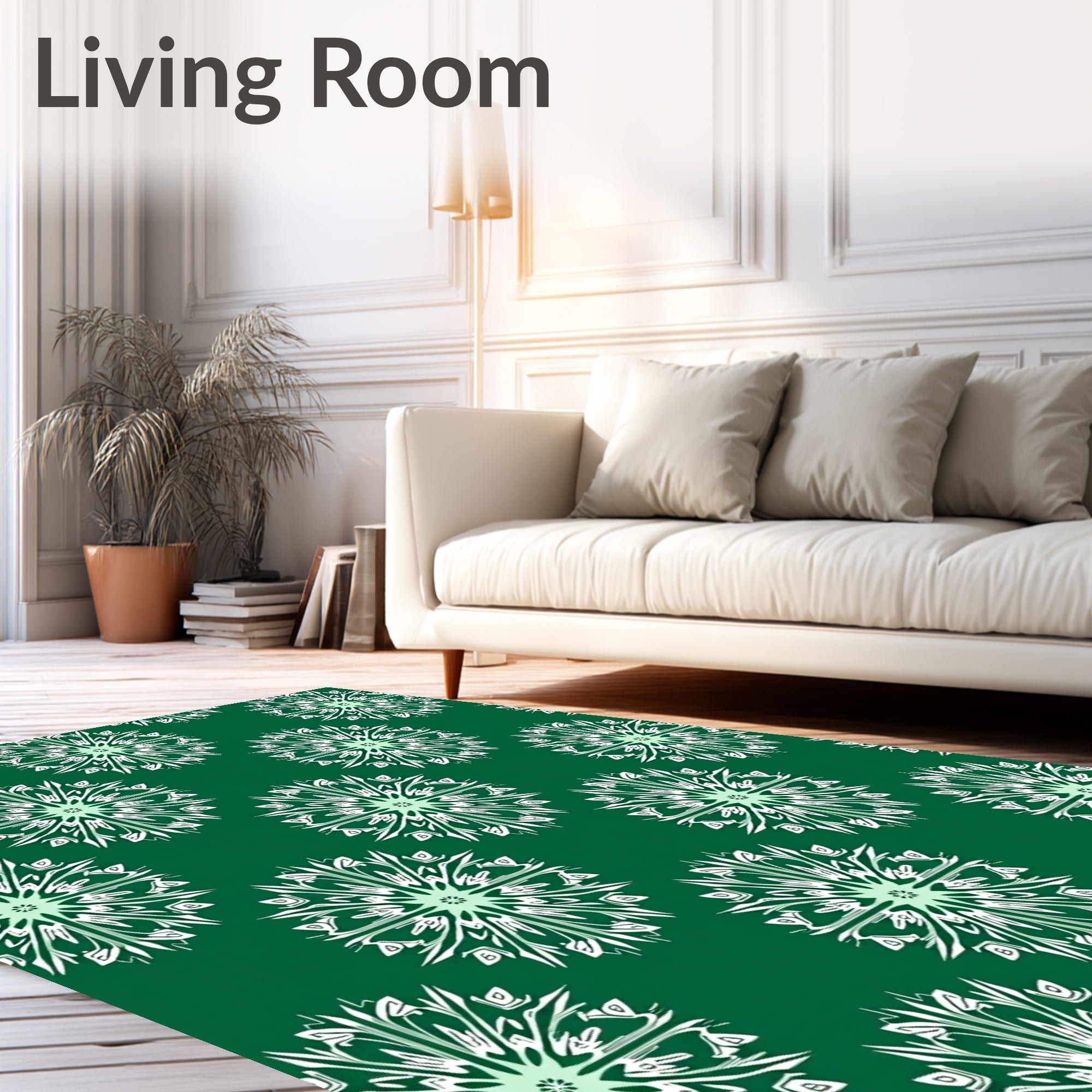 Emerald Starburst Mandala Rug