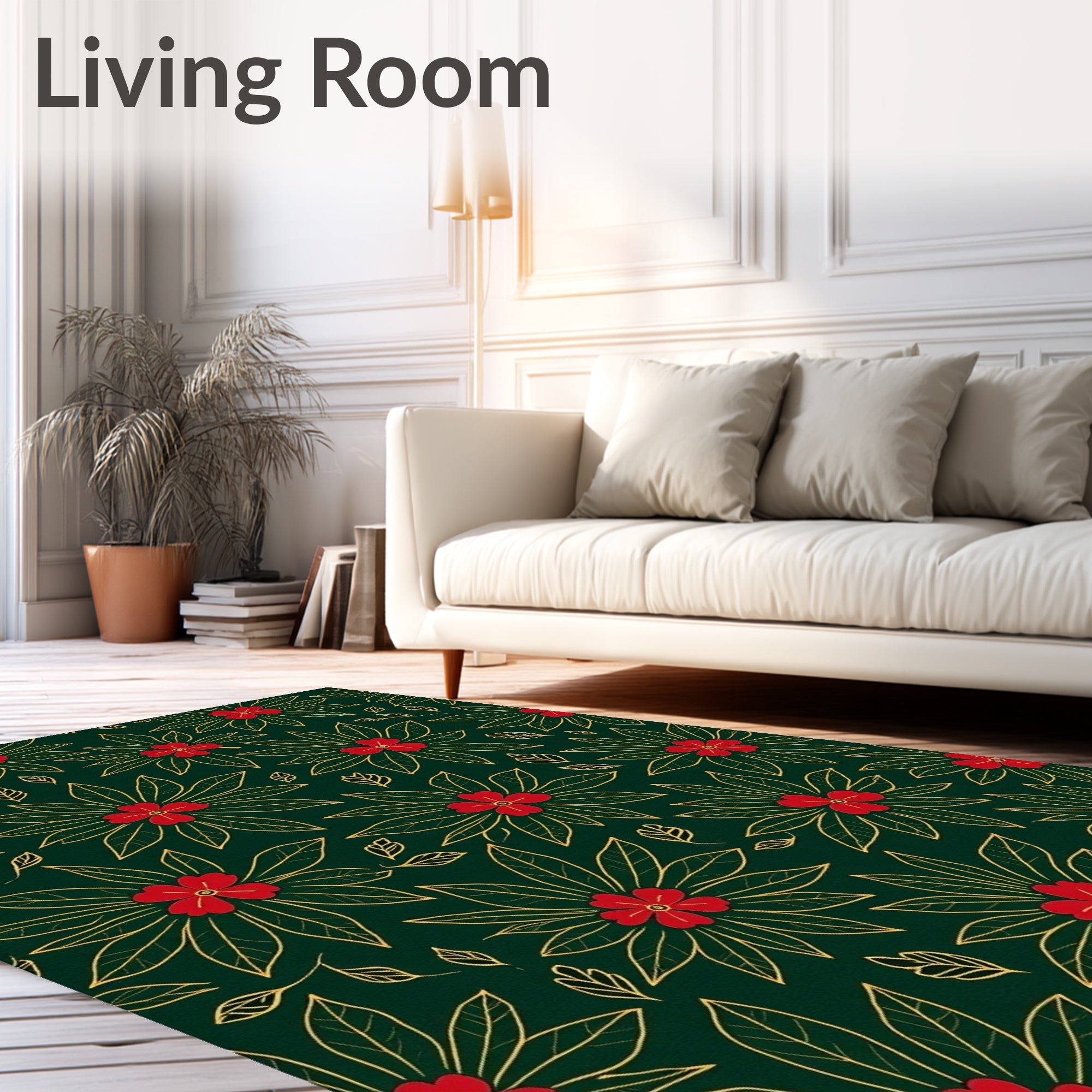 Crimson Bloom Botanical Radiance Rug