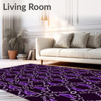 Deep Purple Geometric Abstract Medallion Rug