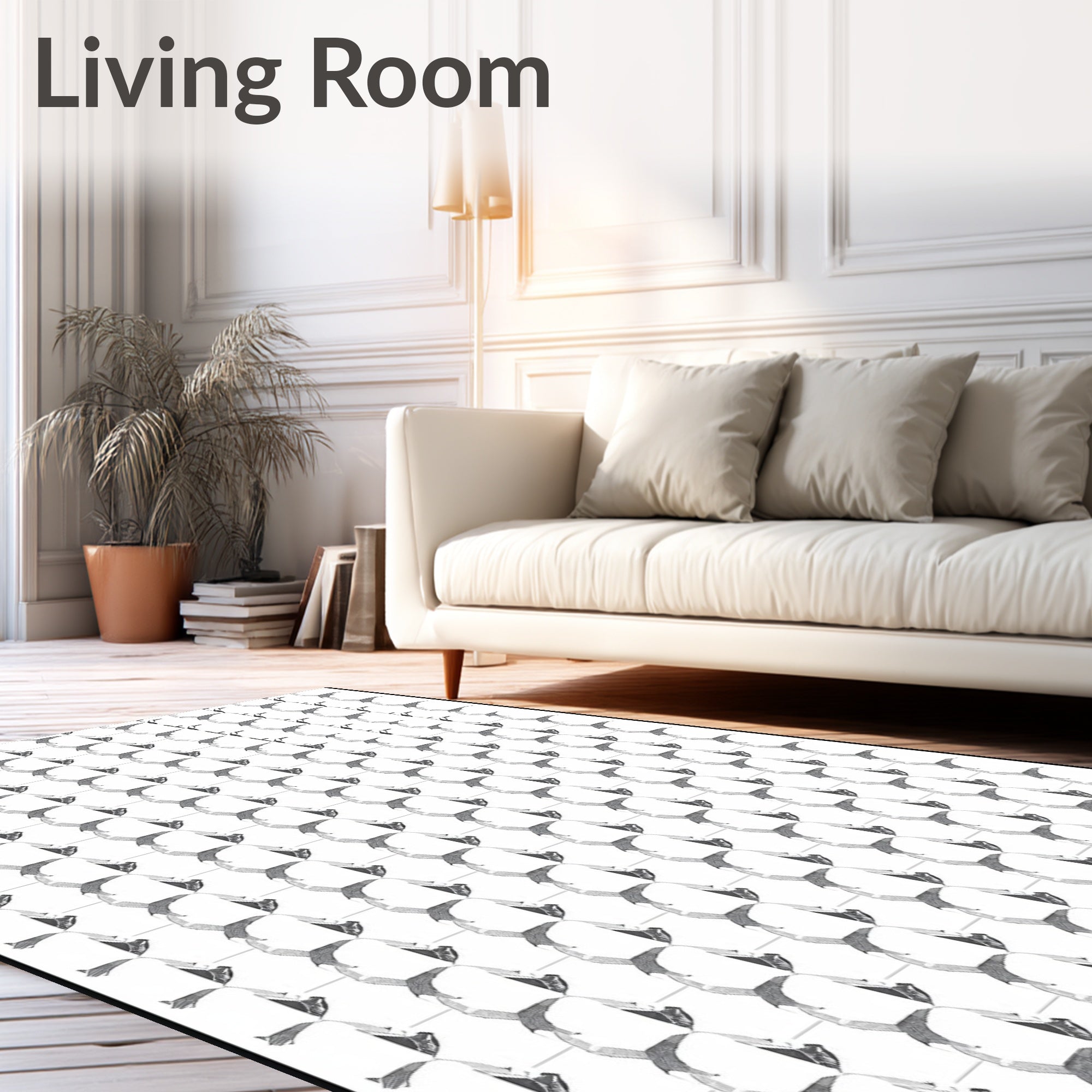 Monochromatic Geometric Abstract Repeat Rug