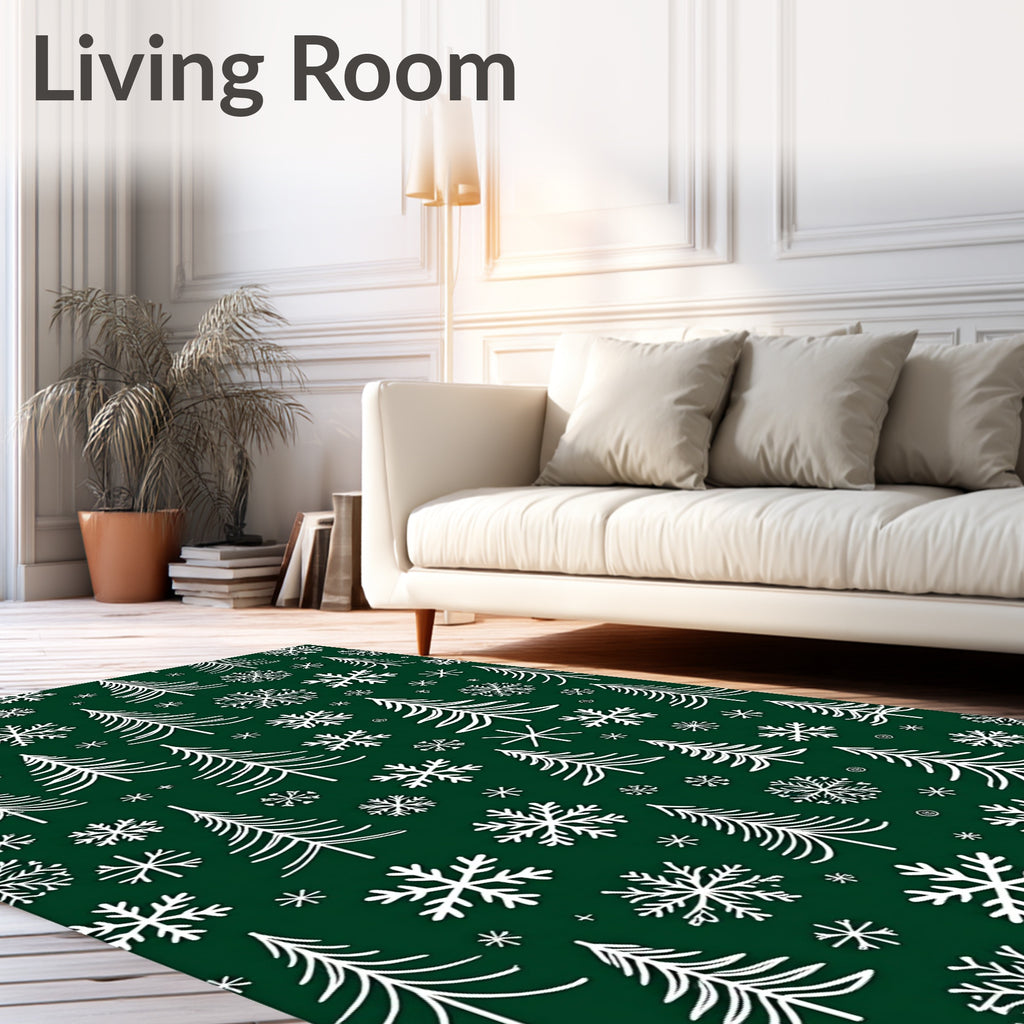 Winter Wonderland Tree Snowflakes Rug