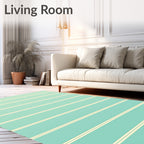 Aqua Cream Striped Horizon Rug