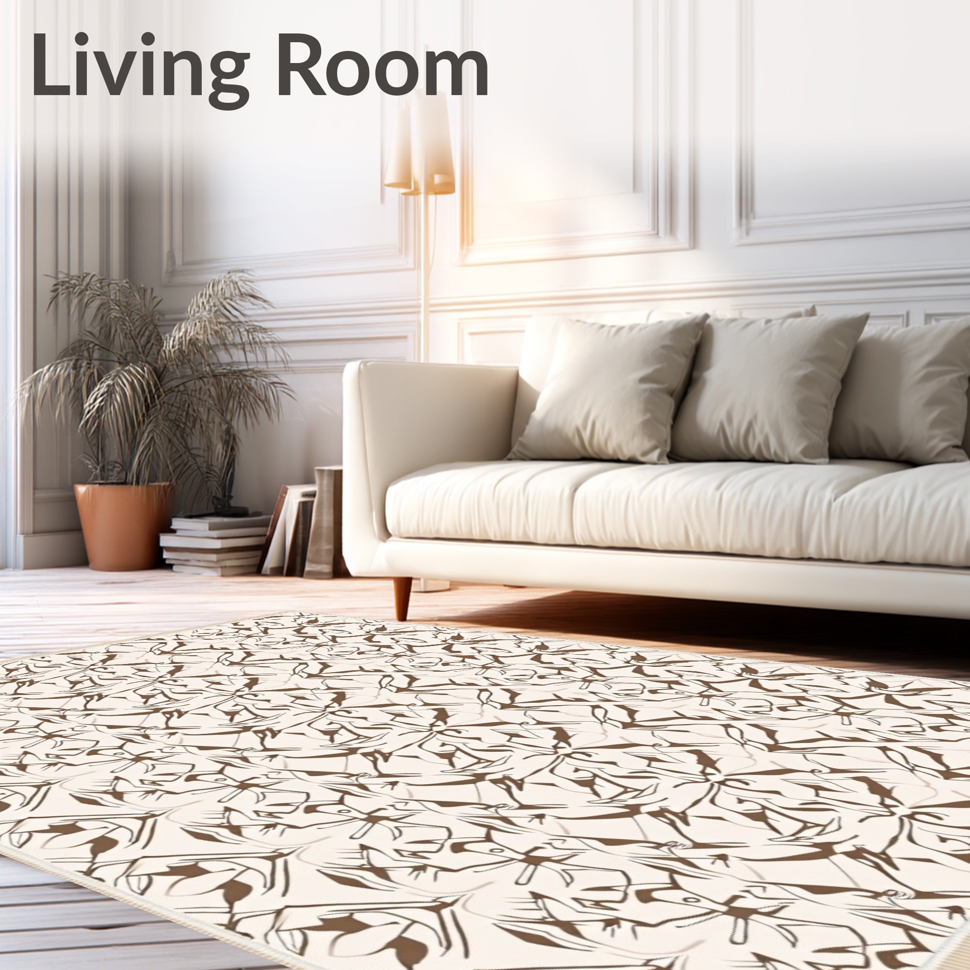 Brown Abstract Humanoid Figure Rug