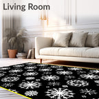 White Snowflake Winter Wonderland Rug