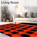 Rustic Red Black Buffalo Check Rug