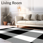 Classic Black White Buffalo Check Rug