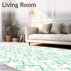 Teal Geometric Diamond Stripe Rug