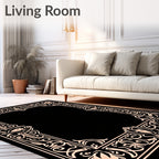 Elegant Formal Tan Border Rug