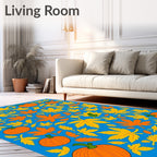 Autumn Maple Leaves Pumpkins Rug