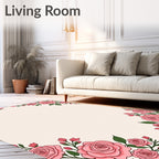 Pink Rose Garden Border Rug