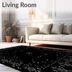 Minimalist Black and White Geometric Frame Rug