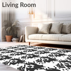 Abstract Black White Houndstooth Rug