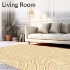 Golden Swirling Wood Grain Rug