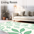 Delicate Green Leafy Branches Rug