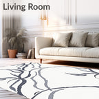 Inky Blue Vine Scroll Rug